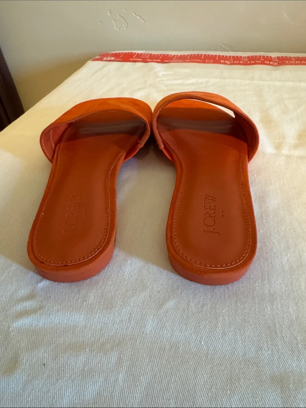 J. Crew orange suede flats